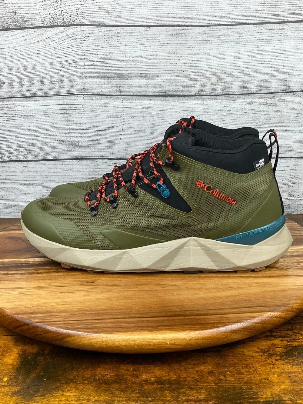 Columbia Men’s Faucet 60 OutDry Waterproof Hiking Boot Olive Green Shoe Size 13